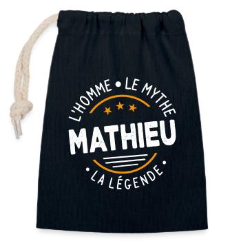 Mathieu L Homme Der Mythos Die Legende - Verschließbarer Geschenkbeutel aus Baumwolle (14x20cm) - Navy - Vorne
