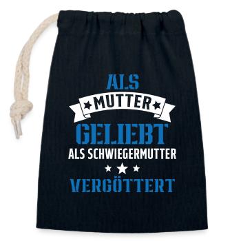 Schwiegermutter Mama Schwiegermama Mutter Mutterta - Verschließbarer Geschenkbeutel aus Baumwolle (14x20cm) - Navy - Vorne