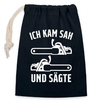 Kettensäge Holzfäller Förster - Verschließbarer Geschenkbeutel aus Baumwolle (14x20cm) - Navy - Vorne