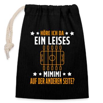 Tischfussball Geschenk Fans Wuzler Tischfussball - Verschließbarer Geschenkbeutel aus Baumwolle (14x20cm) - Schwarz - Vorne