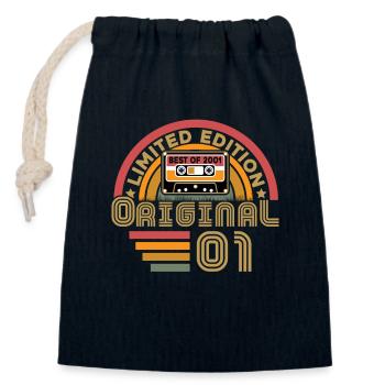 Original 2001 Vintage Anniversary Humor - Closable cotton gift bag (14x20cm) - navy - Front