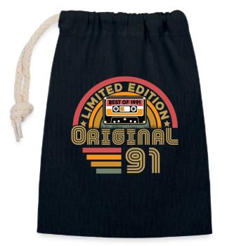 Original 1991 Vintage Anniversary Humor - Closable cotton gift bag (14x20cm) - navy - Front