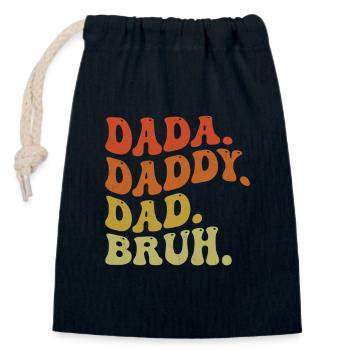 Dada Daddy Dad Bruh Retro - Closable cotton gift bag (14x20cm) - navy - Front