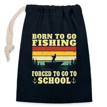 Geboren, um angeln zu gehen, Geschenk, sündiger Humor - Verschließbarer Geschenkbeutel aus Baumwolle (14x20cm) - Navy - Vorne