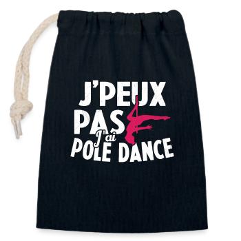 Je Peux Pas J'ai Pole Dance - Sac cadeau en coton avec cordon (14 x 20 cm) - bleu marine - Devant
