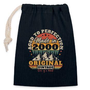 Original 2000 Vintage Anniversary Humor - Closable cotton gift bag (14x20cm) - navy - Front
