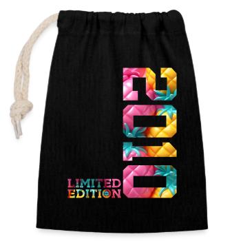 16TH BIRTHDAY LIMITED EDITION 2010 - Closable cotton gift bag (14x20cm) - black - Front