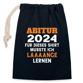 Abitur 2024 Abiturientin Geschenk Abiturient - Verschließbarer Geschenkbeutel aus Baumwolle (14x20cm) - Navy - Vorne
