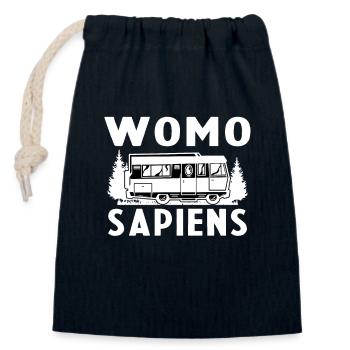 Womo Sapiens Funny Caravan - Verschließbarer Geschenkbeutel aus Baumwolle (14x20cm) - Navy - Vorne