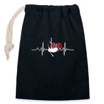 Dudelsack Herzschlag Puls EKG Dudelsackspieler Sac - Verschließbarer Geschenkbeutel aus Baumwolle (14x20cm) - Navy - Vorne