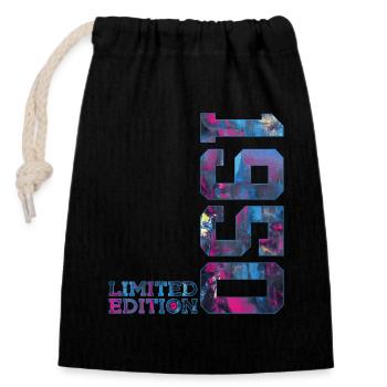 76TH BIRTHDAY 76 YEARS LIMITED EDITION 1950 - Closable cotton gift bag (14x20cm) - black - Front