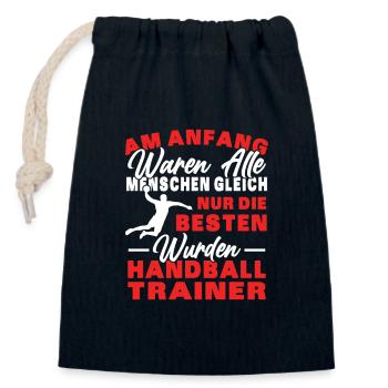 Besten Menschen Wurden Handball Trainer Handballer - Verschließbarer Geschenkbeutel aus Baumwolle (14x20cm) - Navy - Vorne