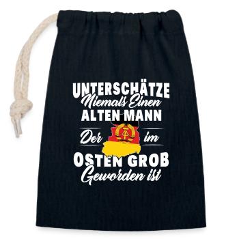 Ossi Geschenk Männer Frauen Ostdeutschland NVA Ost - Verschließbarer Geschenkbeutel aus Baumwolle (14x20cm) - Navy - Vorne