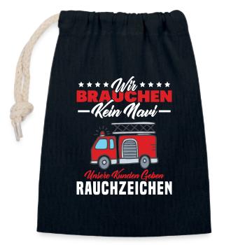Feuerwehr Feuerwehrmann - Verschließbarer Geschenkbeutel aus Baumwolle (14x20cm) - Navy - Vorne
