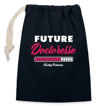 Future Doctoresse Humour Métier Cadeau - Sac cadeau en coton avec cordon (14 x 20 cm) - bleu marine - Devant