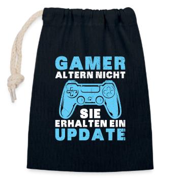 Gamer Altern Nicht Sie Erhalten Ein Update Zocker - Verschließbarer Geschenkbeutel aus Baumwolle (14x20cm) - Navy - Vorne