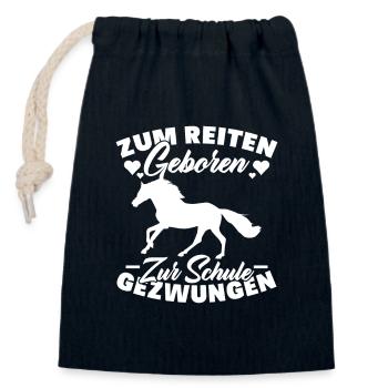 Zum Reiten Geboren Schule Gezwungen Pferd - Verschließbarer Geschenkbeutel aus Baumwolle (14x20cm) - Navy - Vorne