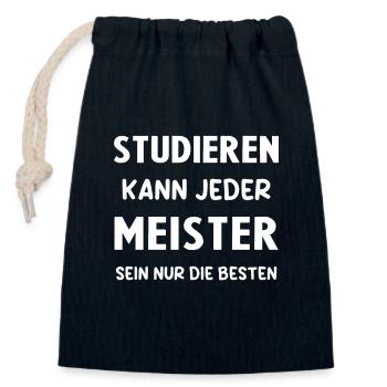 Meister Prüfung Bestanderen Prüfung - Verschließbarer Geschenkbeutel aus Baumwolle (14x20cm) - Navy - Vorne