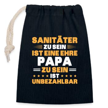 Sanitäter Rettungsdienst - Verschließbarer Geschenkbeutel aus Baumwolle (14x20cm) - Navy - Vorne