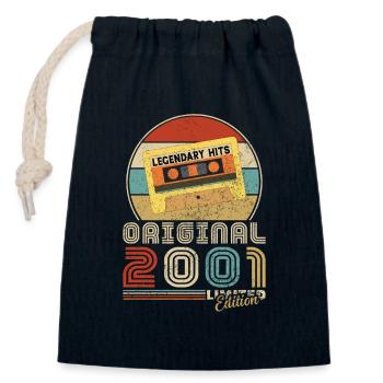 Original 2001 Vintage Birthday Humor - Closable cotton gift bag (14x20cm) - navy - Front