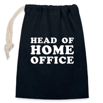 Chef De Bureau À Domicile Travailleur Freelance - Sac cadeau en coton avec cordon (14 x 20 cm) - bleu marine - Devant