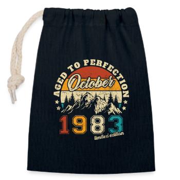 Oktober 1983 Vintage Geburtstagsgeschenk - Verschließbarer Geschenkbeutel aus Baumwolle (14x20cm) - Navy - Vorne