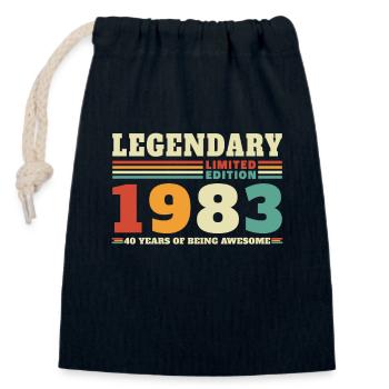 Legendär seit 1983 Jahrgang Geburtstag Geschenk - Verschließbarer Geschenkbeutel aus Baumwolle (14x20cm) - Navy - Vorne
