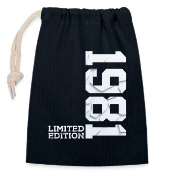 45TH BIRTHDAY LIMITED EDITION 1981 - Closable cotton gift bag (14x20cm) - navy - Front