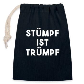 Stümpf ist Trümpf Albernes Deutsches - Verschließbarer Geschenkbeutel aus Baumwolle (14x20cm) - Navy - Vorne