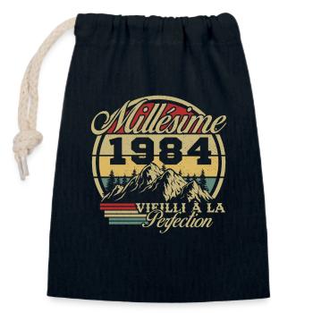 Jahrgang 1984 - Verschließbarer Geschenkbeutel aus Baumwolle (14x20cm) - Navy - Vorne