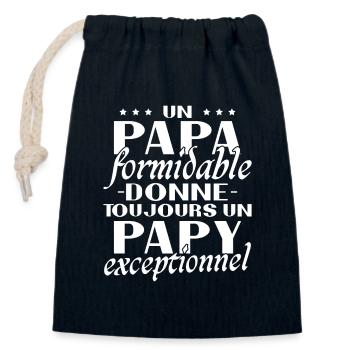 Ein tolles Papa Opa außergewöhnliches Geschenk - Verschließbarer Geschenkbeutel aus Baumwolle (14x20cm) - Navy - Vorne