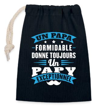 Toller Papa gibt Opa immer Außergewöhnliches - Verschließbarer Geschenkbeutel aus Baumwolle (14x20cm) - Navy - Vorne