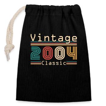 Jahrgang 2004 Retro 2004 Geburtstagsgeschenk - Verschließbarer Geschenkbeutel aus Baumwolle (14x20cm) - Schwarz - Vorne