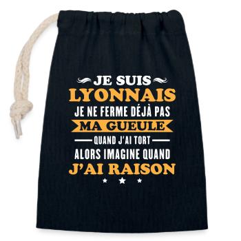 Humour Lyonnais I don't keep my mouth shut - Closable cotton gift bag (14x20cm) - navy - Front