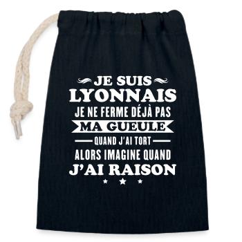 Humour Lyonnais I don't keep my mouth shut - Closable cotton gift bag (14x20cm) - navy - Front