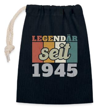 Legendär seit 1945 Vintage - Verschließbarer Geschenkbeutel aus Baumwolle (14x20cm) - Navy - Vorne