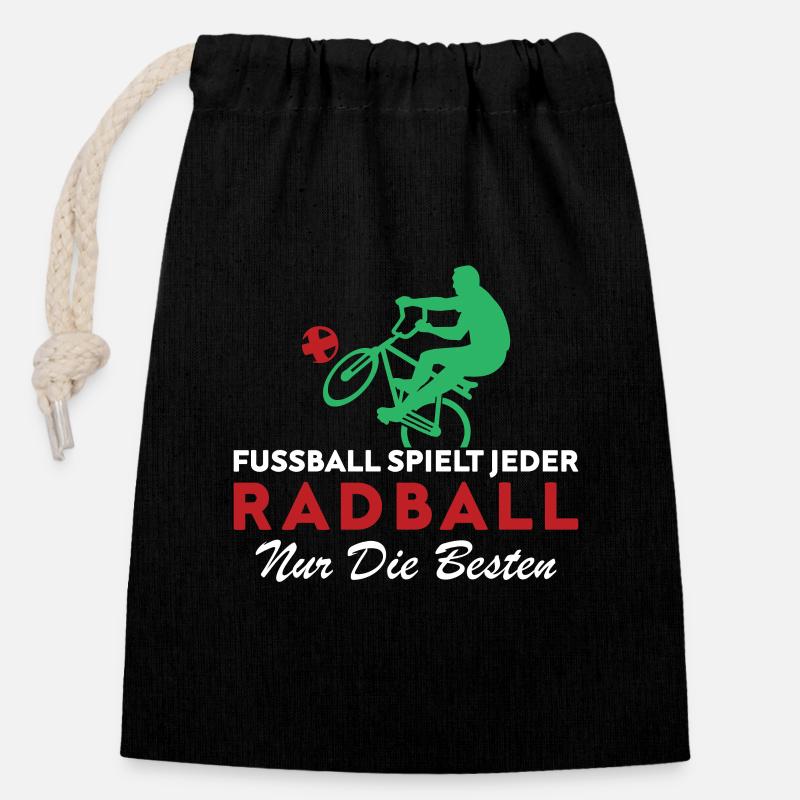 Radfahren Ball Torwart cycleball - Verschließbarer Geschenkbeutel aus Baumwolle (14x20cm) - Schwarz