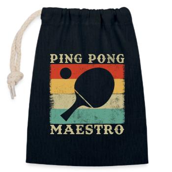 Ping pong master Cadeau Humour - Sac cadeau en coton avec cordon (14 x 20 cm) - bleu marine - Devant