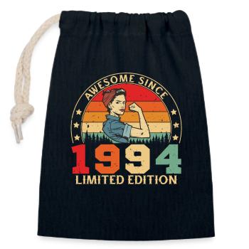 1994 Birthday Woman Limited Edition Vintage - Closable cotton gift bag (14x20cm) - navy - Front