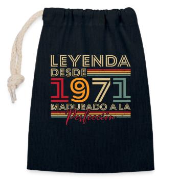Legend since 1971 Birthday Gift - Closable cotton gift bag (14x20cm) - navy - Front