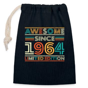 Impressionnant depuis 1964 - Sac cadeau en coton avec cordon (14 x 20 cm) - bleu marine - Devant