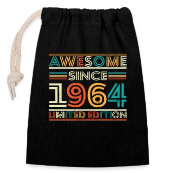Impressive since 1964 - Closable cotton gift bag (14x20cm) - black - Front