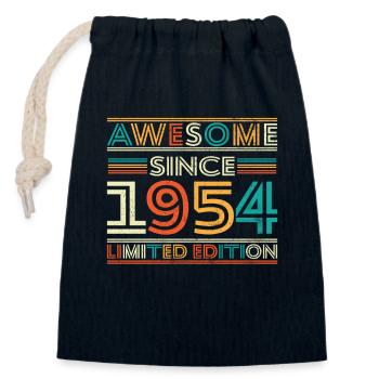 Impressionnant depuis 1954 - Sac cadeau en coton avec cordon (14 x 20 cm) - bleu marine - Devant