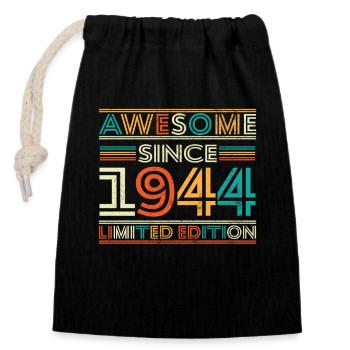 Impressive since 1944 - Closable cotton gift bag (14x20cm) - black - Front