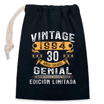 Vinatge 1994 30-Jahres-Geburtstagsgeschenk - Verschließbarer Geschenkbeutel aus Baumwolle (14x20cm) - Navy - Vorne