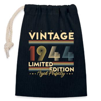 Vinatge 1944 Geburtstagsgeschenk - Verschließbarer Geschenkbeutel aus Baumwolle (14x20cm) - Navy - Vorne