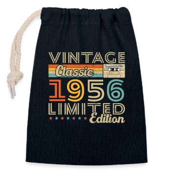 Vinatge 1956 Geburtstagsgeschenk - Verschließbarer Geschenkbeutel aus Baumwolle (14x20cm) - Navy - Vorne