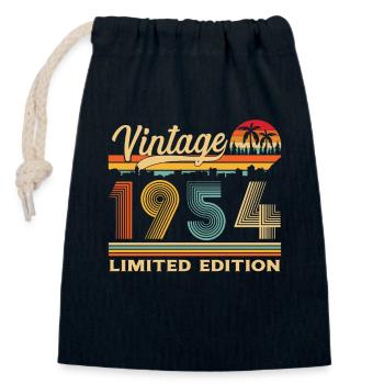 1954 Vintage Retro Birthday Gift - Closable cotton gift bag (14x20cm) - navy - Front