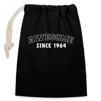 Impressive since 1964 - Closable cotton gift bag (14x20cm) - black - Front