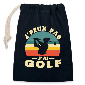 I can't I have Golf Humor gift - Closable cotton gift bag (14x20cm) - navy - Front